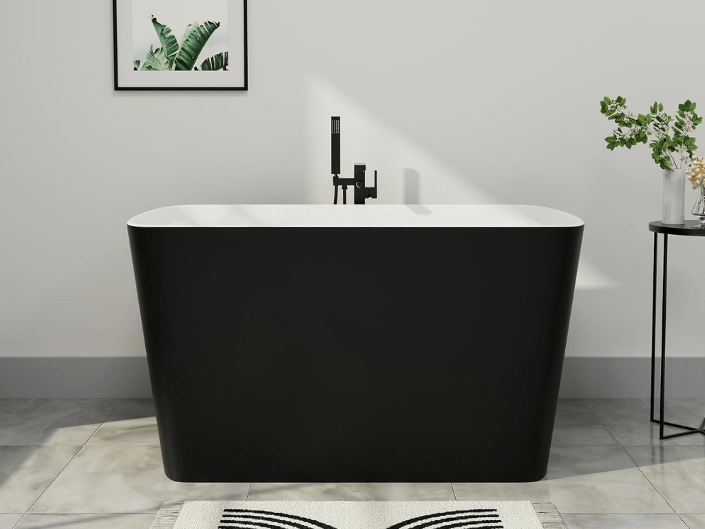 47" Lucite Acrylic Freestanding Bathtub，Square Shape Japanese Soaking Tub