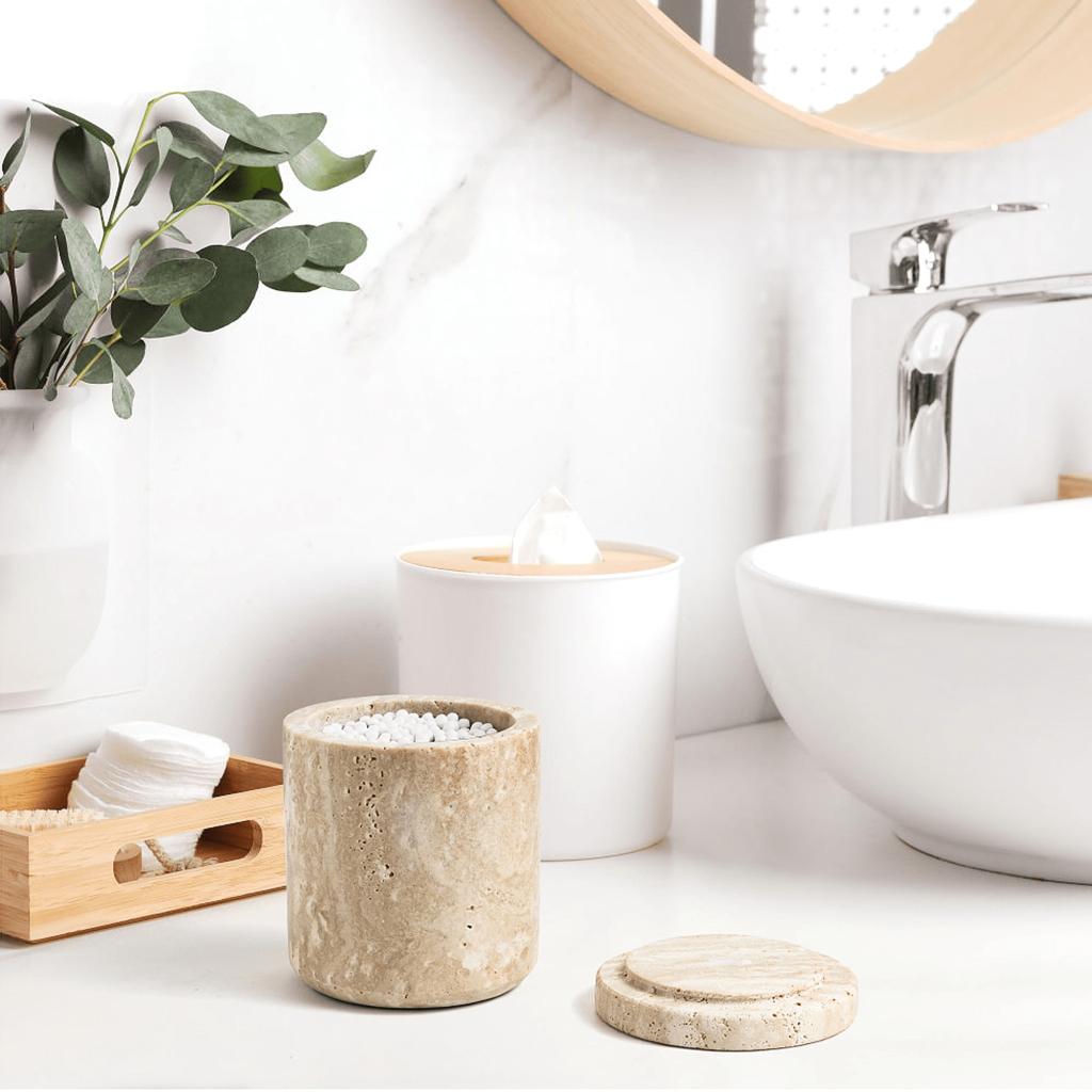 Stone Q-Tip & Cotton Ball Holder