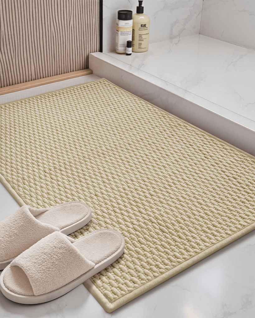 Geometry Woven Chenille Bathroom Rug